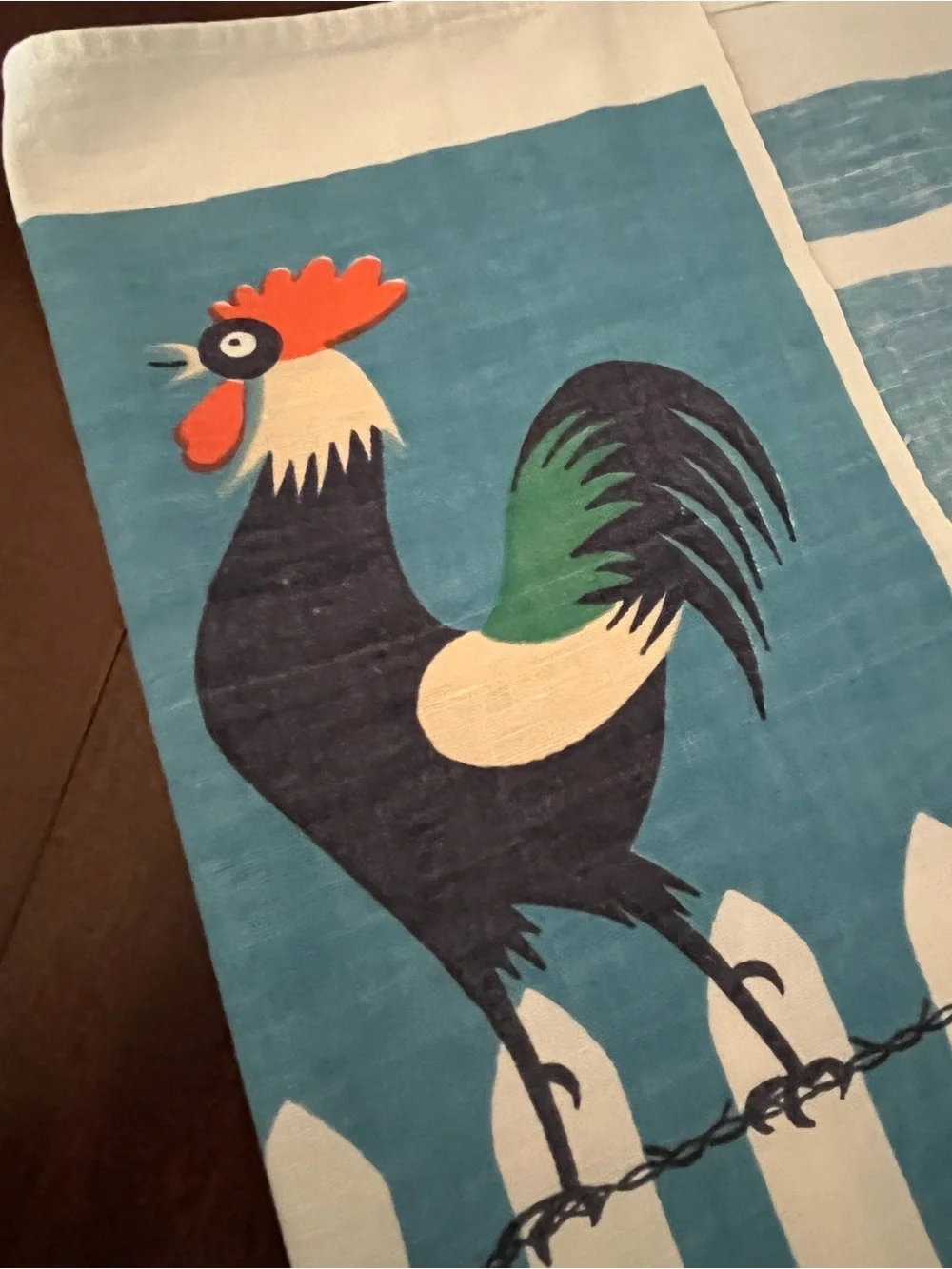 2 Startex kitchen towels wonder-Dri rooster chicken mcm fence farm wire Linen 🐓